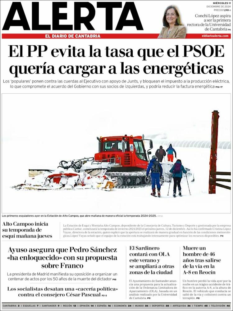 Portada de Alerta - El Diario de Cantabria (España)