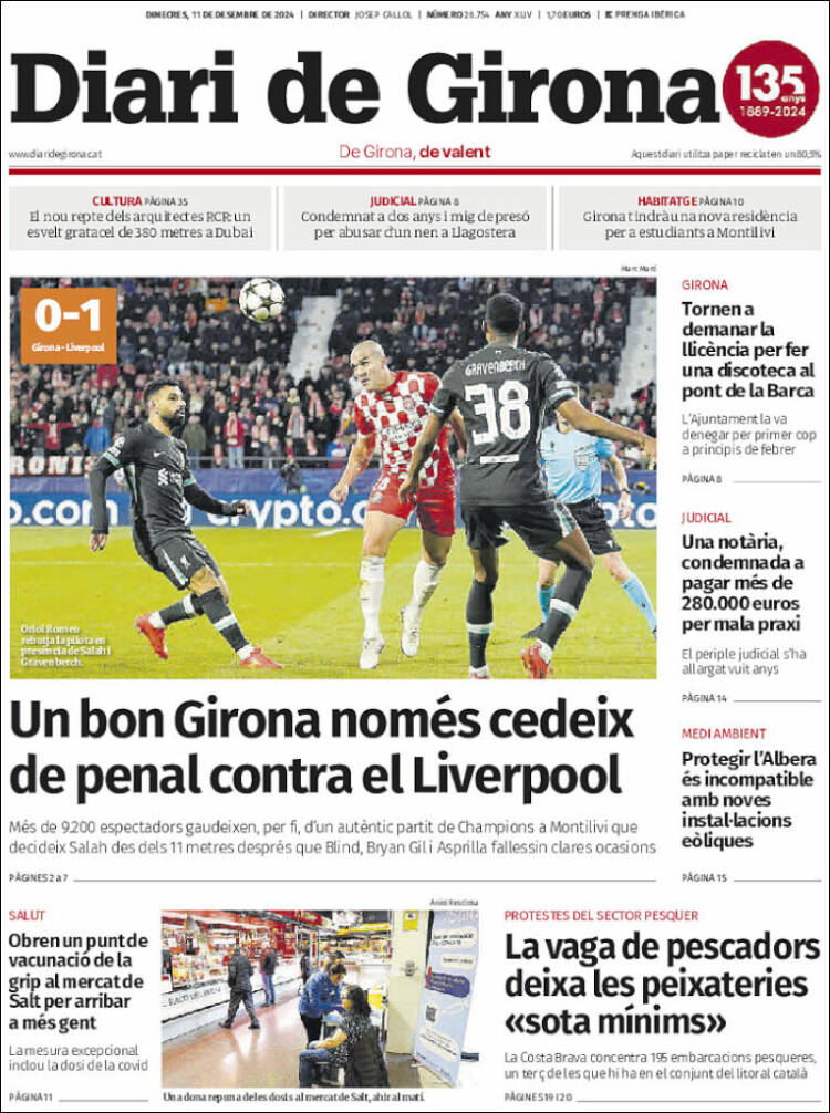 Portada de Diari de Girona (Spain)