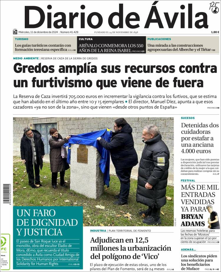 Portada de Diario de Ávila (Spain)