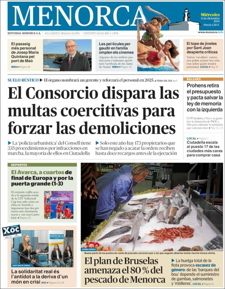 Portada de Menorca - Diario Insular (Spain)