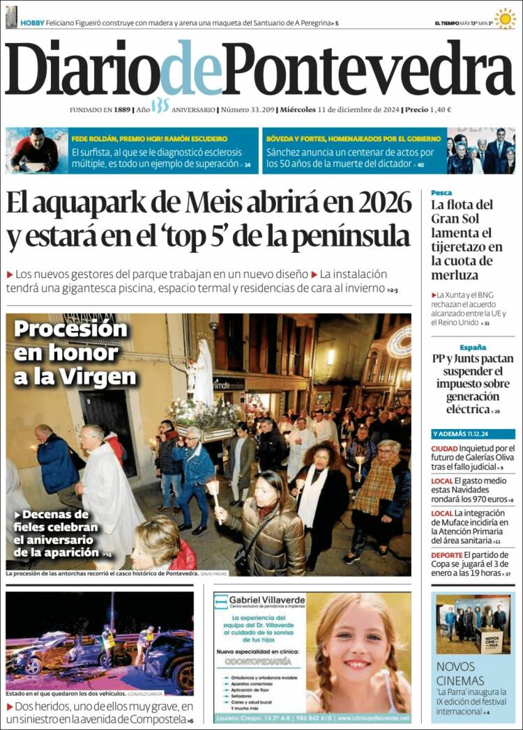 Portada de Diario de Pontevedra (España)