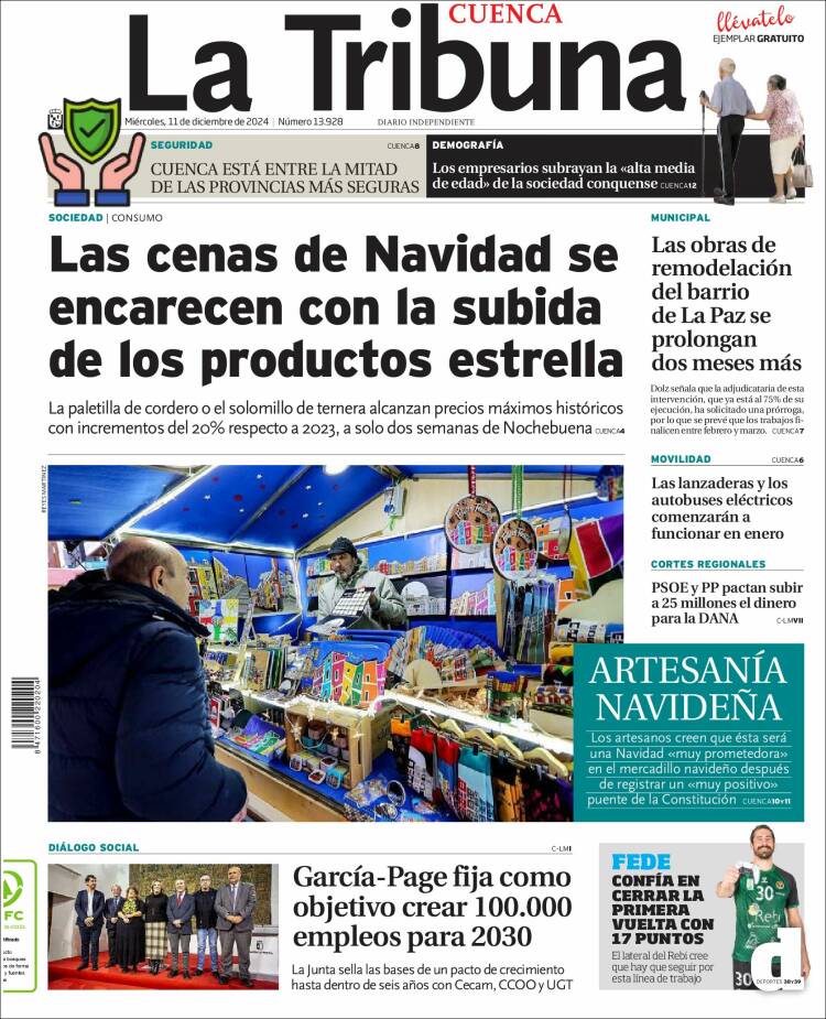 Portada de La Tribuna de Cuenca (Spain)