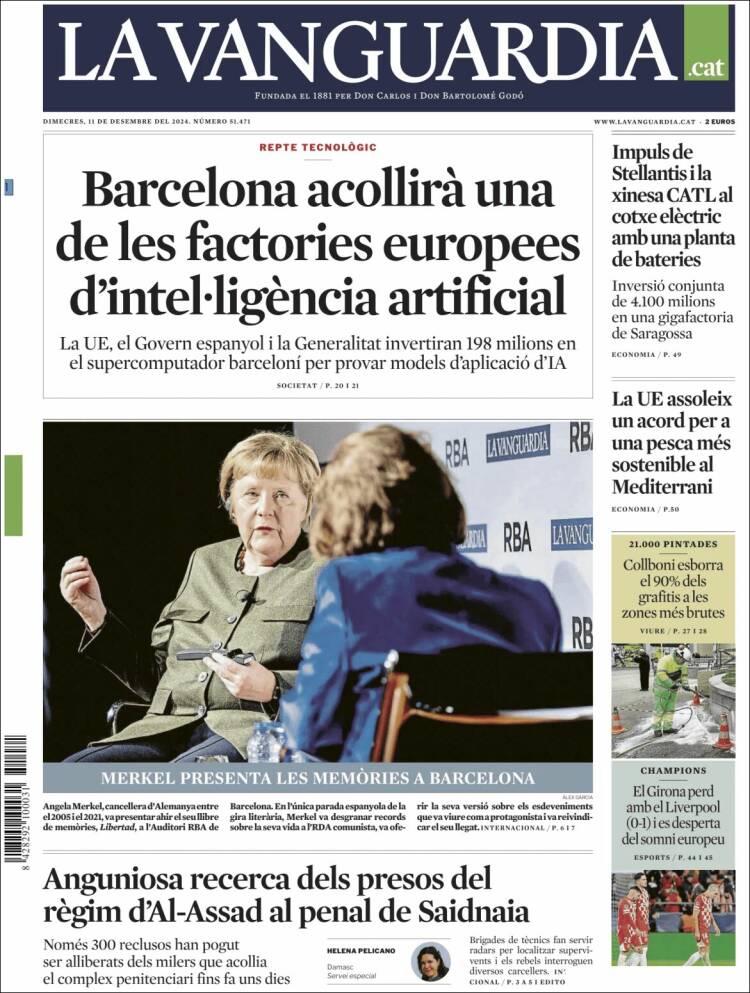 Portada de La Vanguardia (Spain)