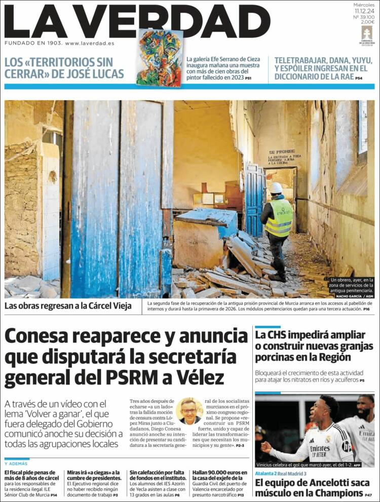 Portada de La Verdad de Murcia (Spain)