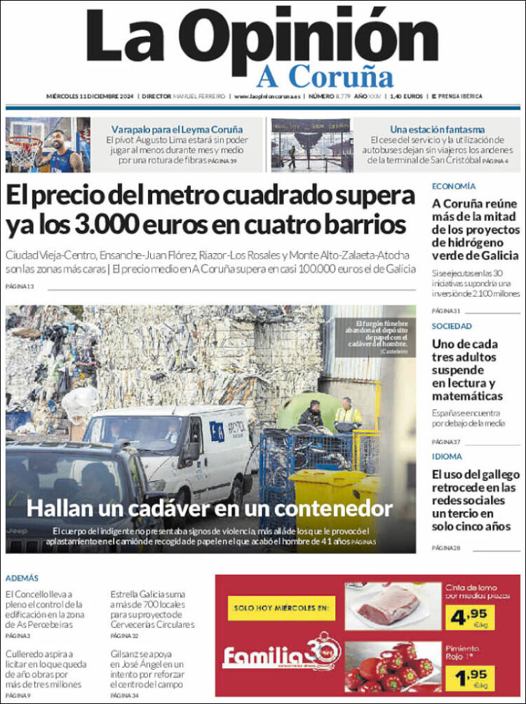 Portada de La Opinión de A Coruña (Spain)