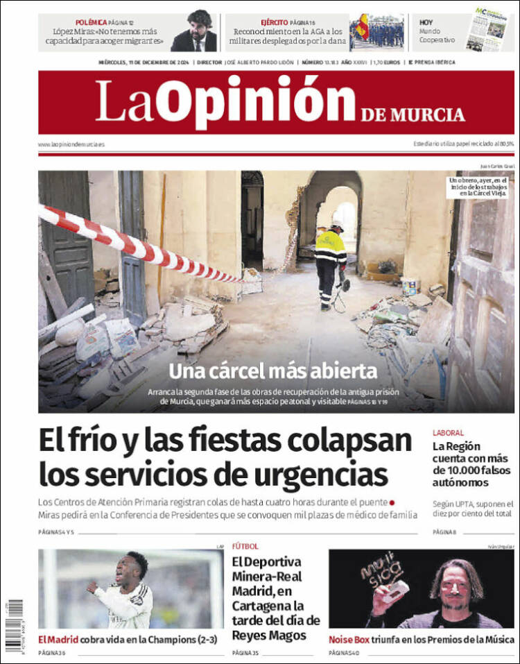 Portada de La Opinión de Murcia (Spain)