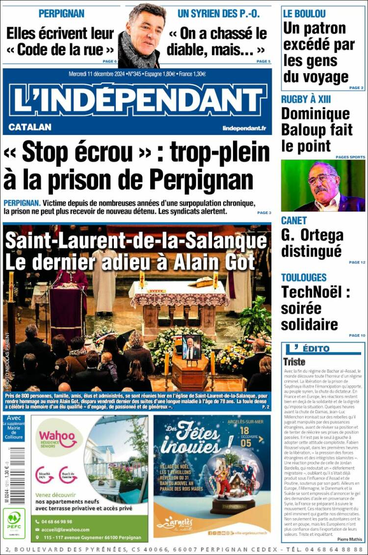 Portada de Le Indépendant (France)