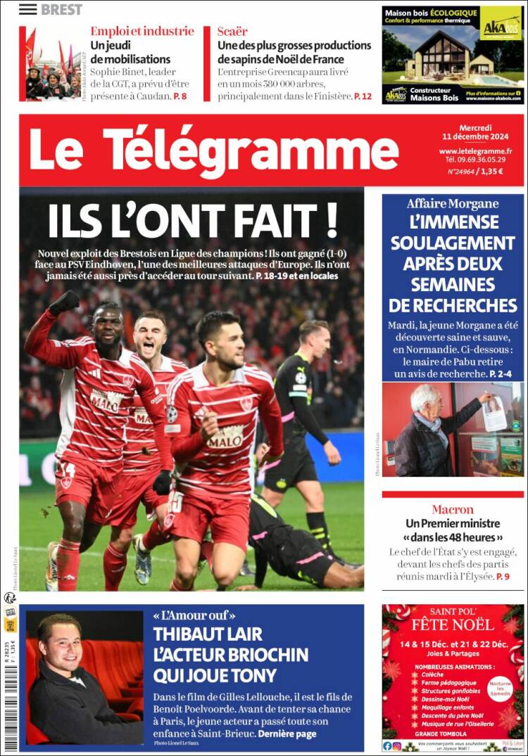 Portada de Télégramme (France)