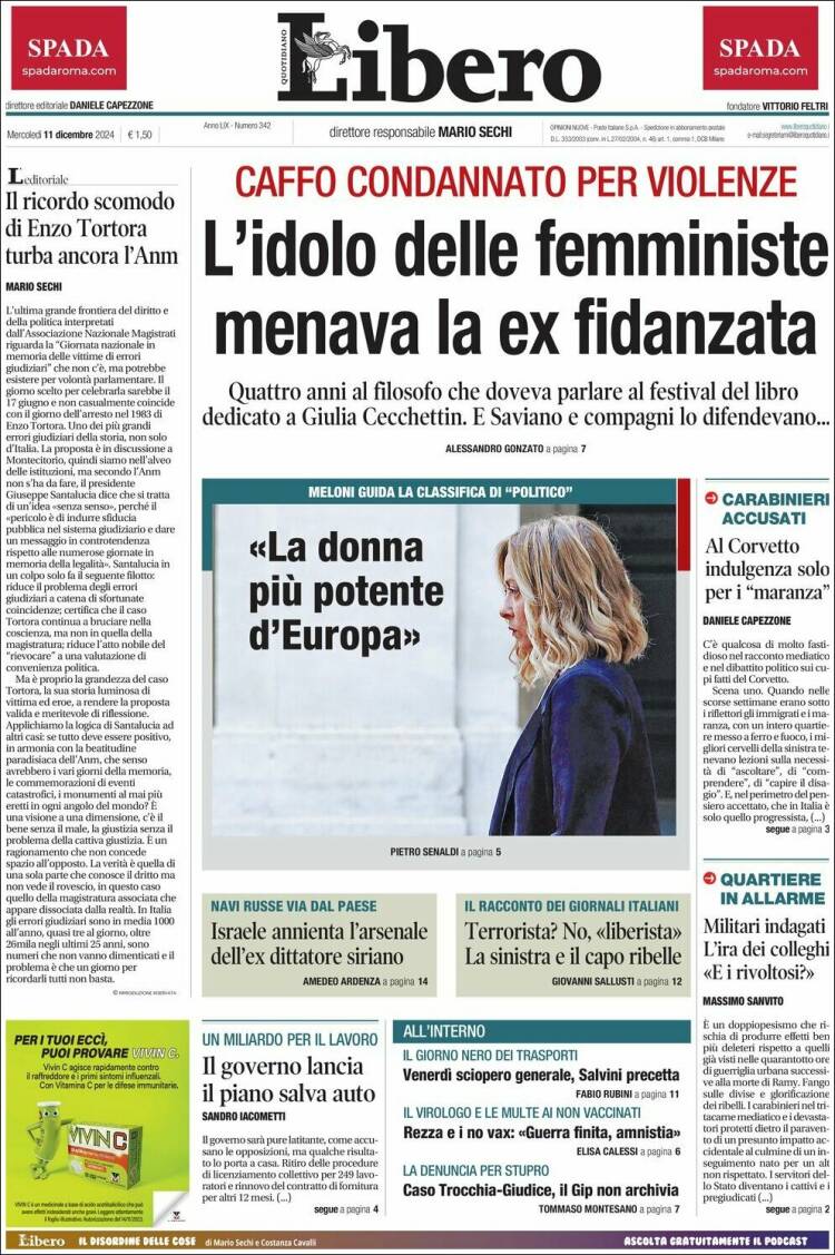Portada de Libero (Italy)