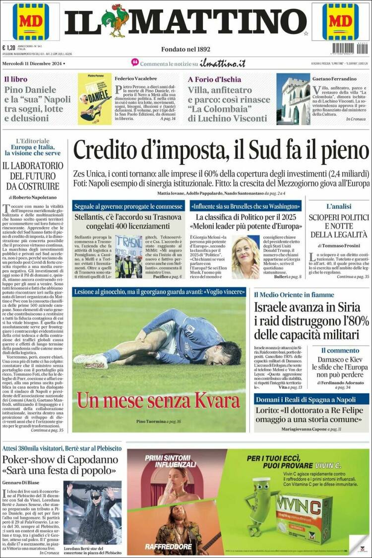 Portada de Il Mattino (Italy)