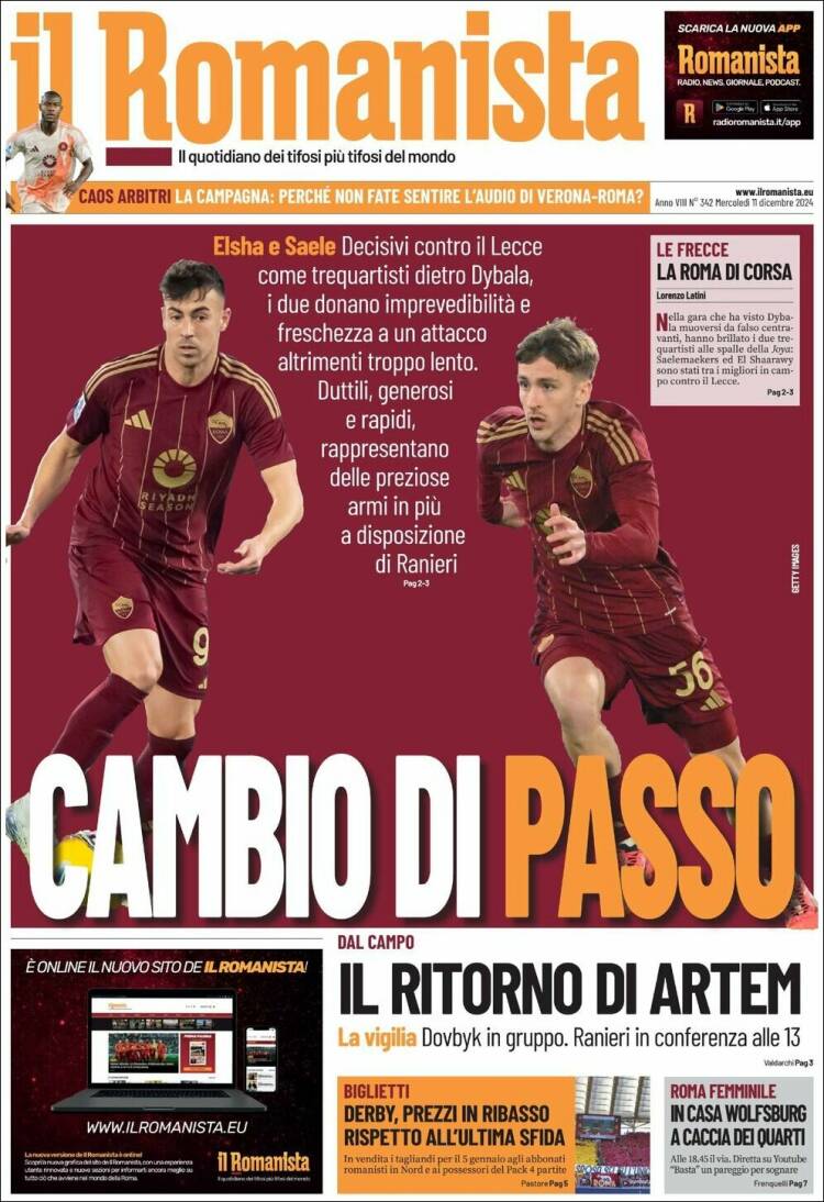 Portada de Romanista (Italy)