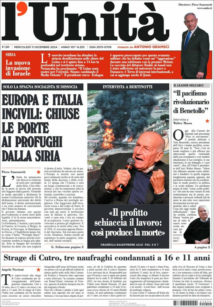 Portada de l'Unità (Italy)