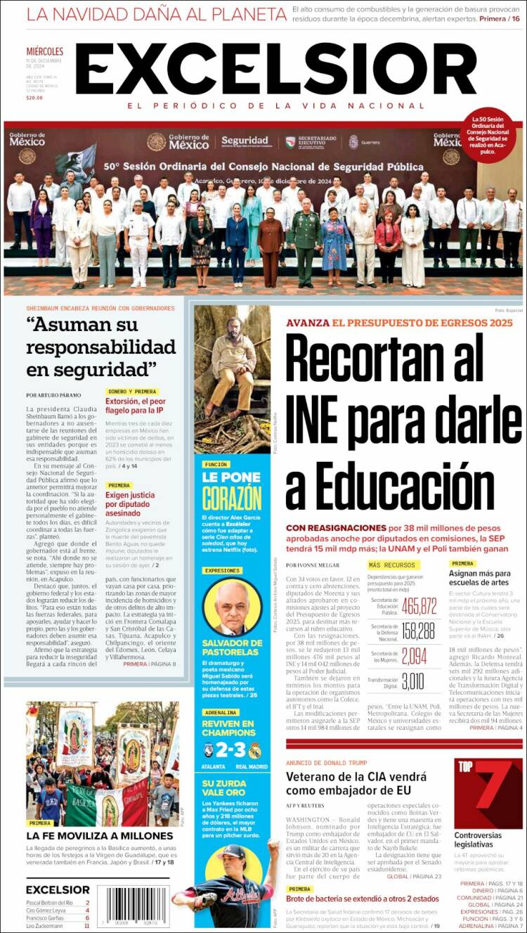 Portada de Excelsior (México)