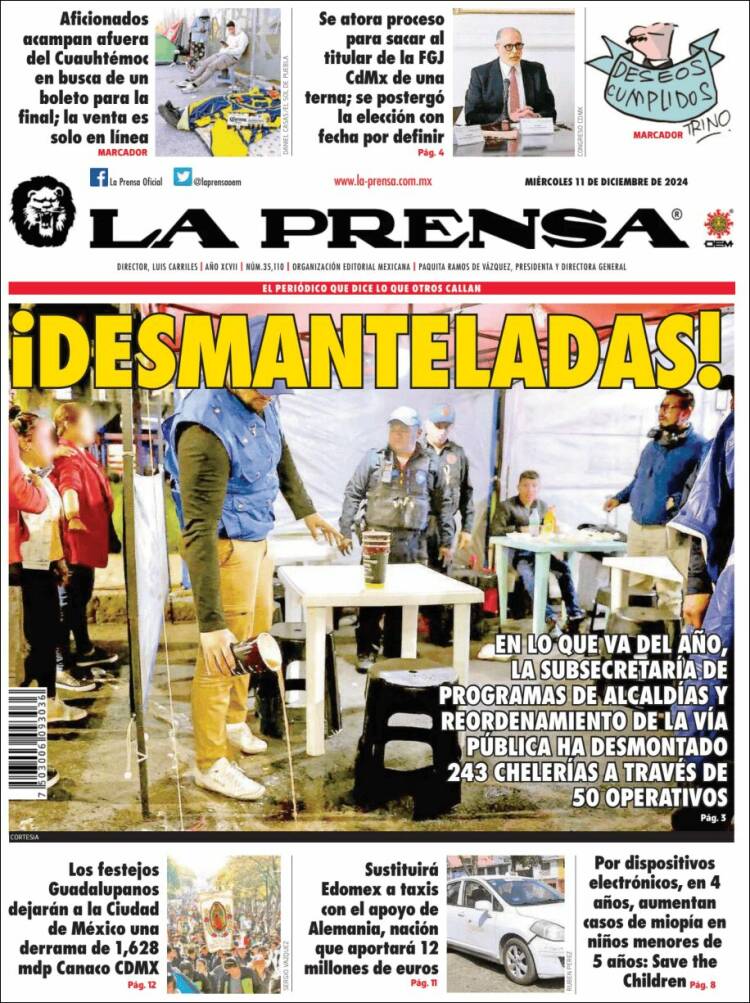 Portada de La Prensa (México)