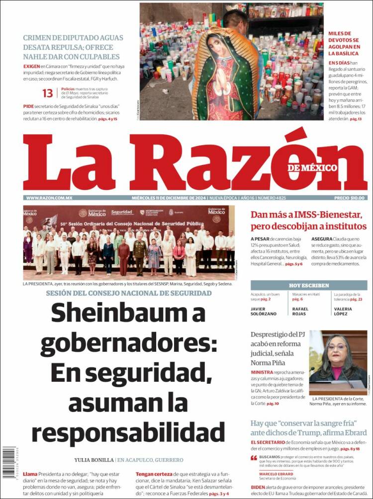 Portada de La Razón (México)