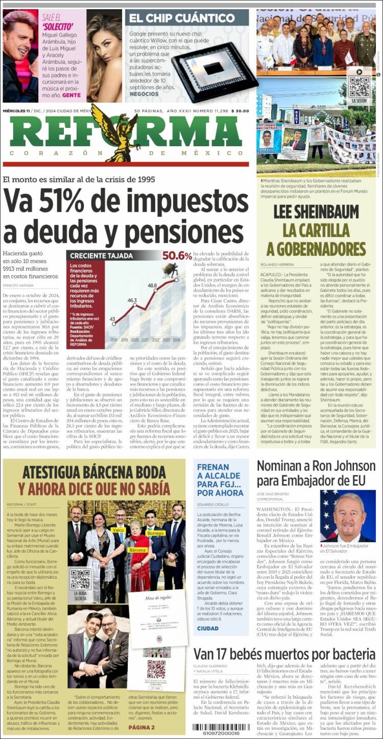 Portada de Reforma (México)