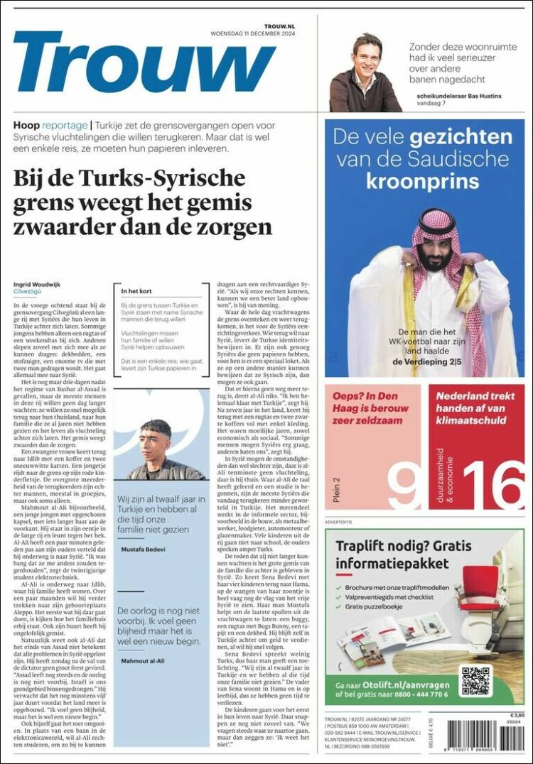 Portada de Trouw (Netherlands)