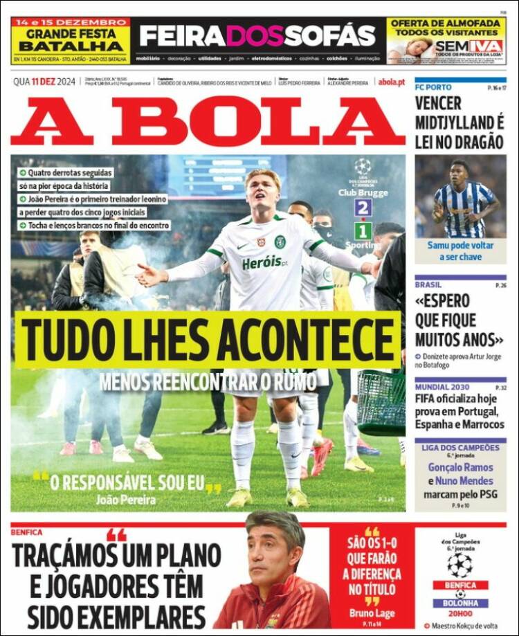 Portada de A Bola (Portugal)