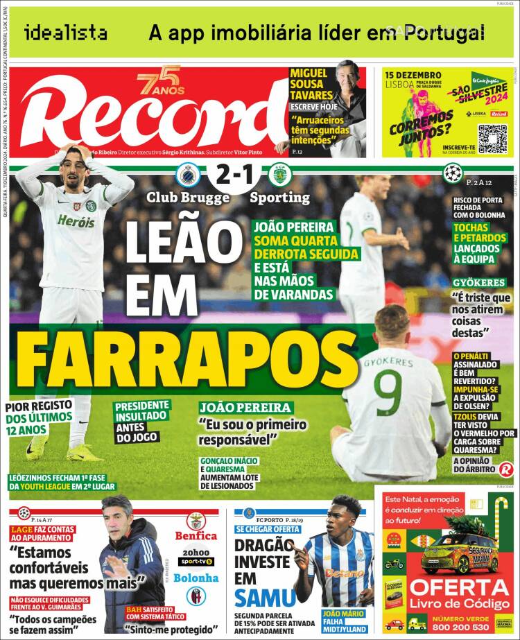 Portada de Record (Portugal)