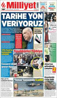 Portada de Milliyet (Turquía)