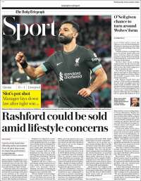 Portada de Telegraph Sport (Reino Unido)