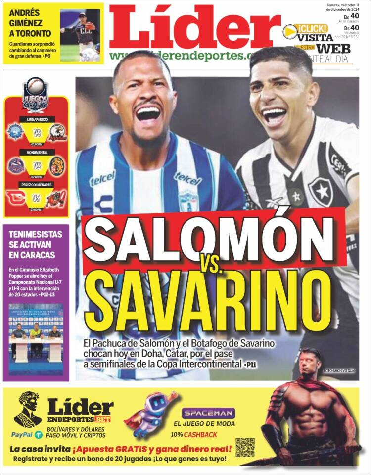 Portada de Lider en deportes (Venezuela)