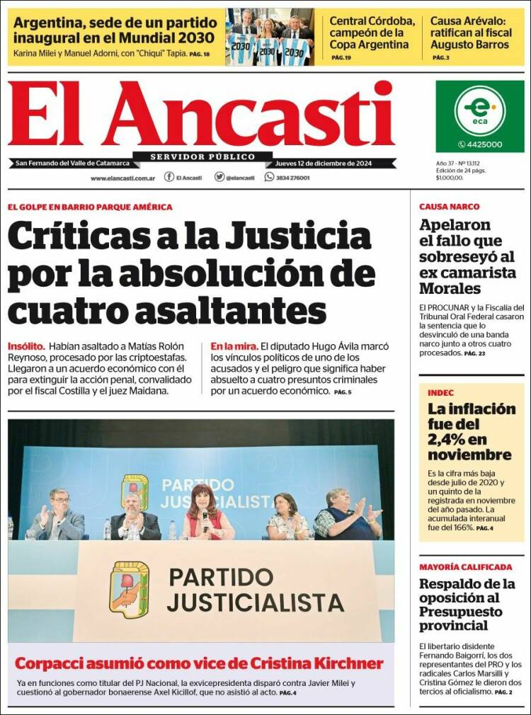 Portada de El Ancasti (Argentina)