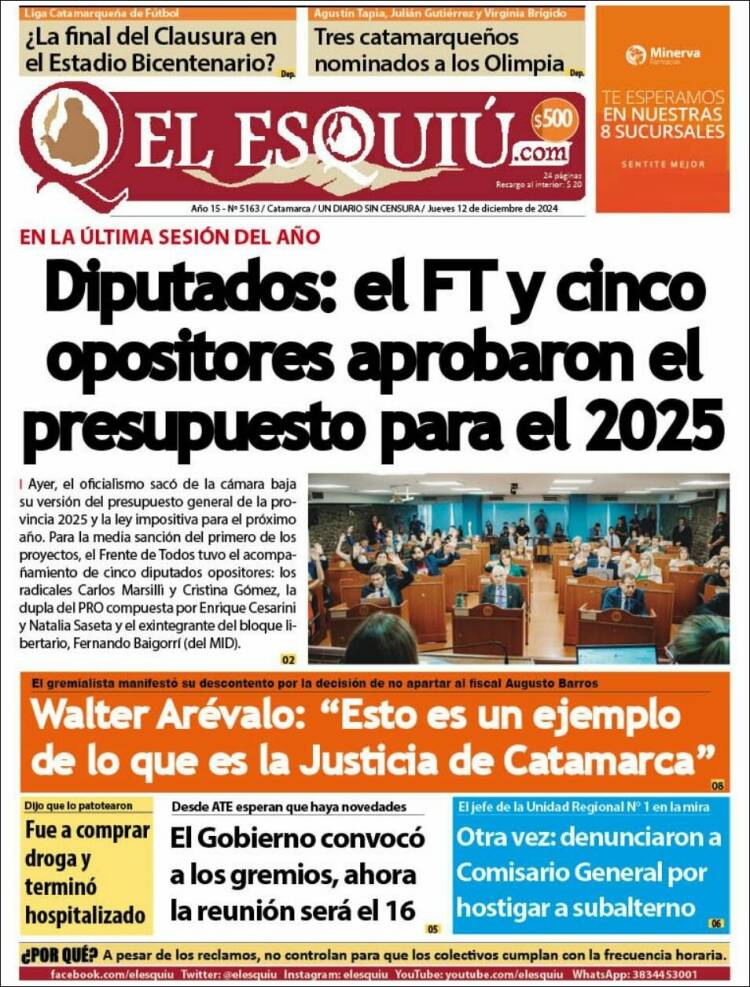 Portada de El Esquiu (Argentina)