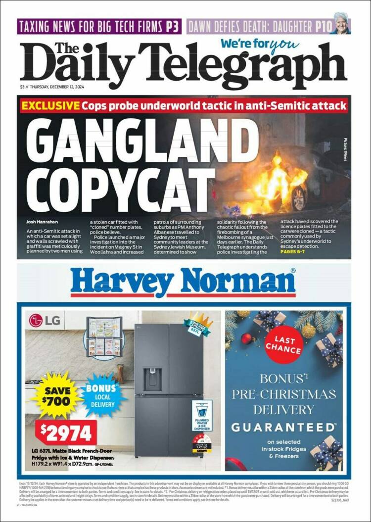 Portada de The Daily Telegraph (Australia)