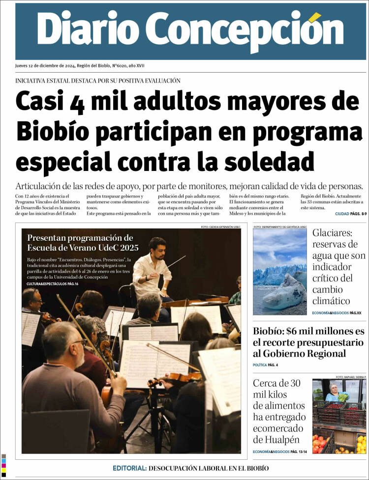 Portada de Diario de Concepción (Chile)