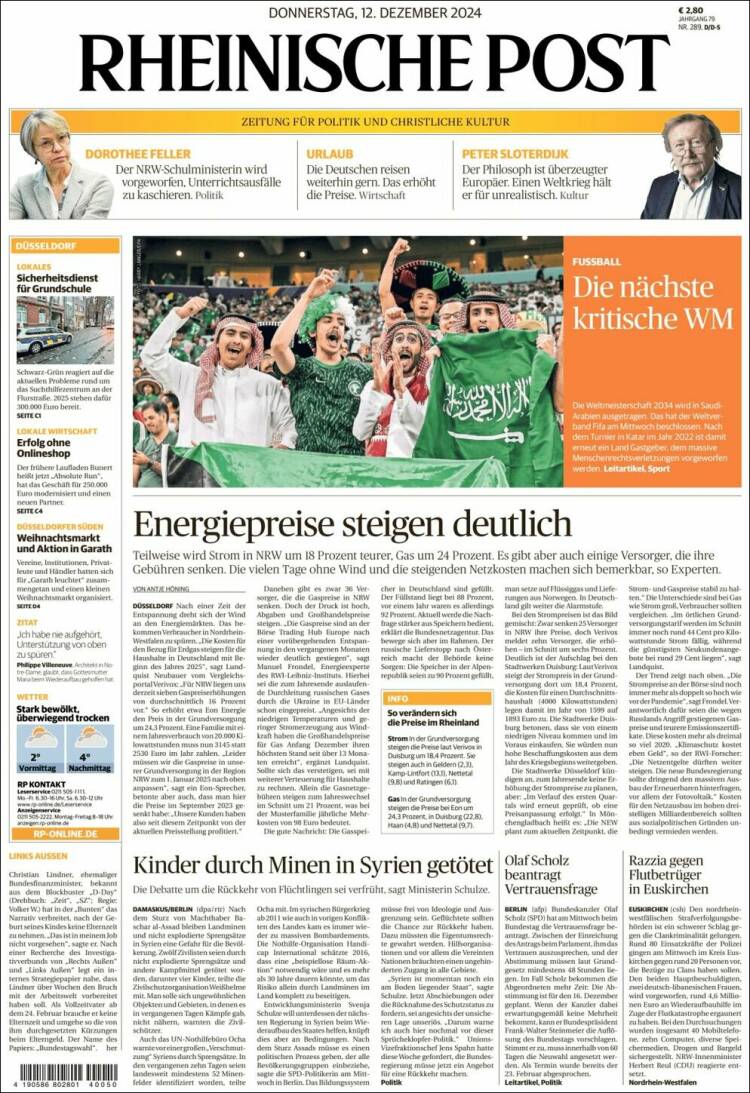 Portada de Rheinische Post (Alemania)