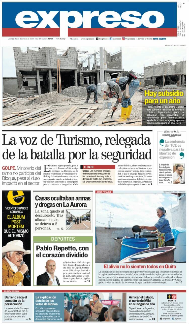 Portada de Expreso (Ecuador)