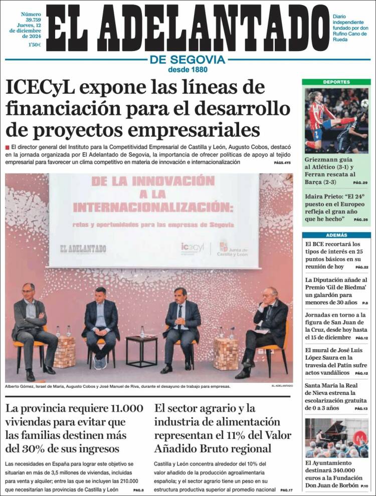 Portada de El Adelantado de Segovia (Spain)