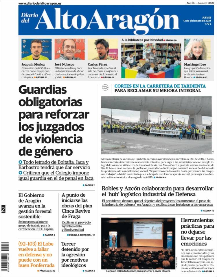 Portada de Diario del AltoAragón (España)