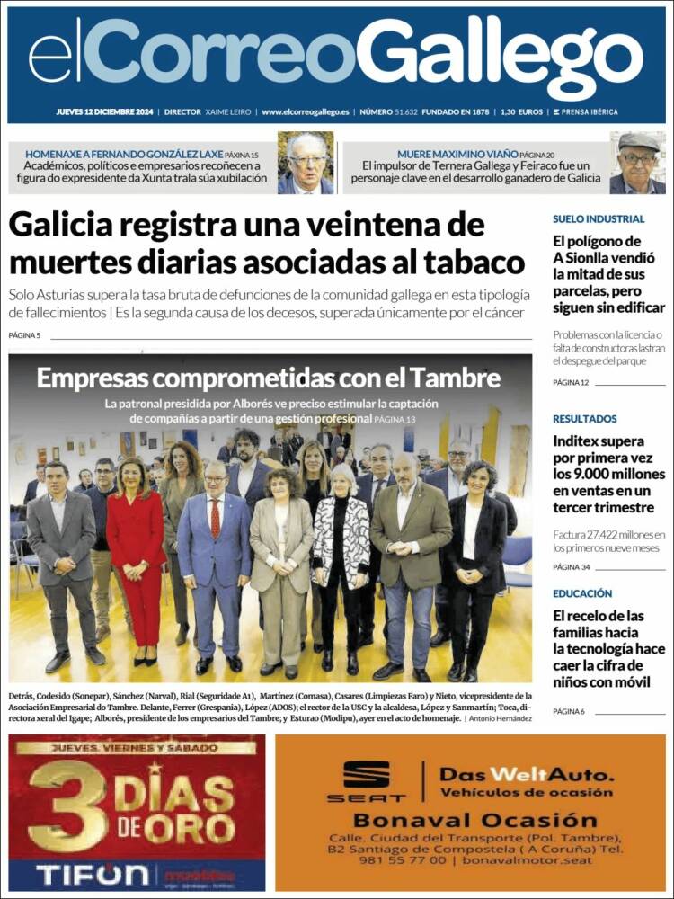 Portada de El Correo Gallego (Spain)