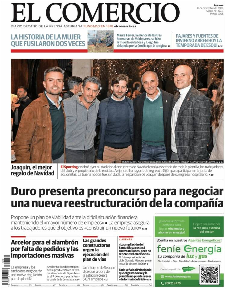 Portada de El Comercio - Gijón (Spain)