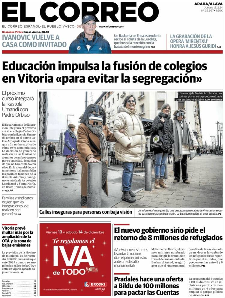 Portada de El Correo - Álava (Spain)