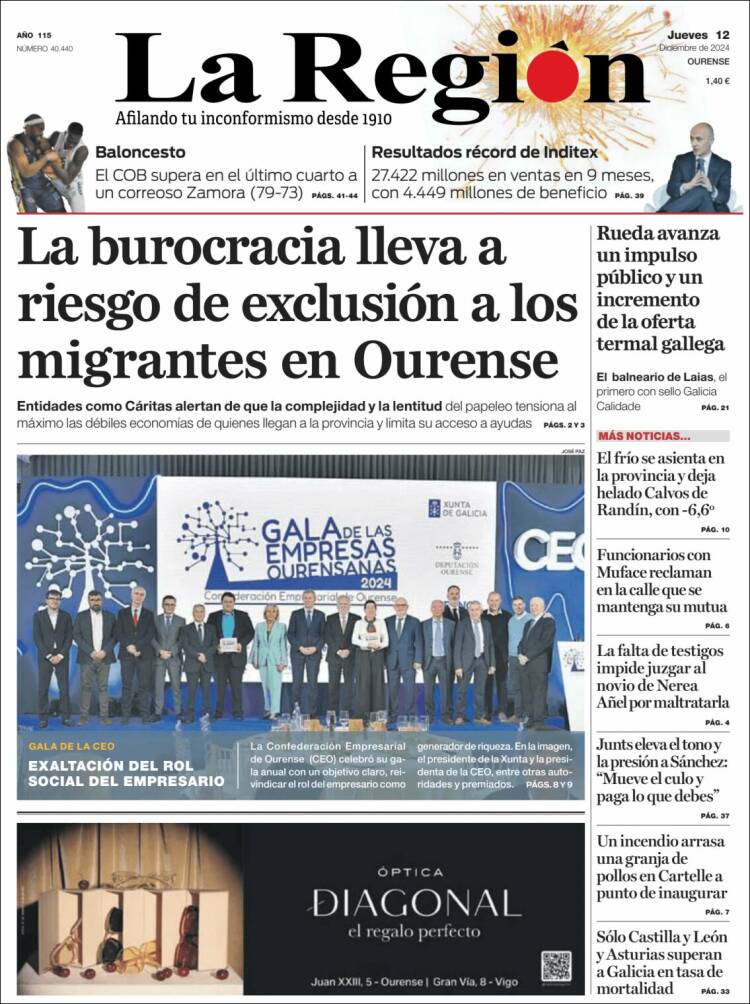 Portada de La Región de Ourense (Spain)