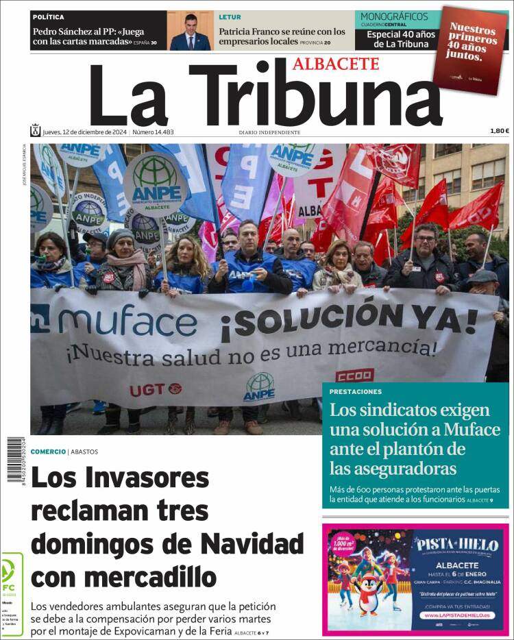 Portada de La Tribuna de Albacete (Spain)