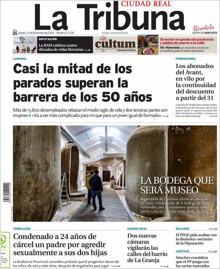 Portada de La Tribuna de Ciudad Real (España)