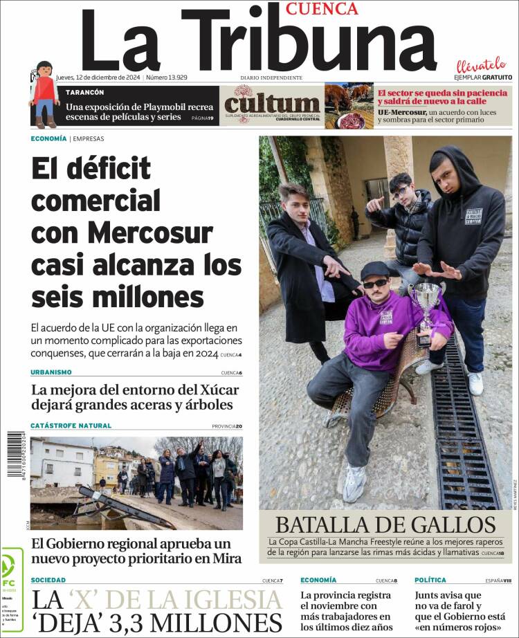 Portada de La Tribuna de Cuenca (Spain)
