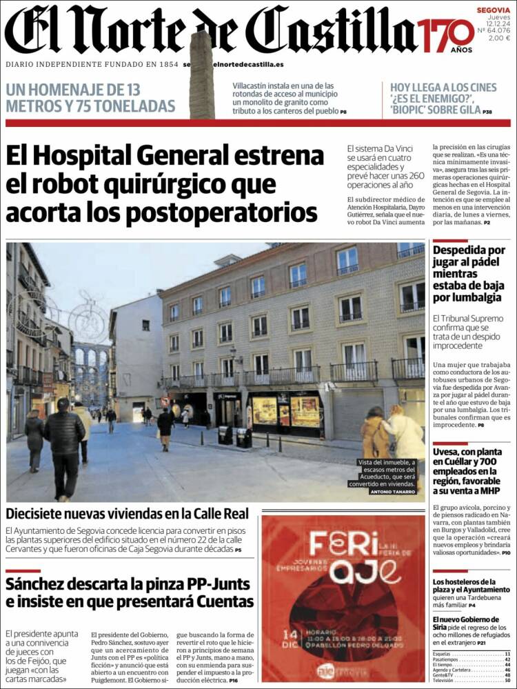 Portada de Norte de Castilla - Segovia (Spain)
