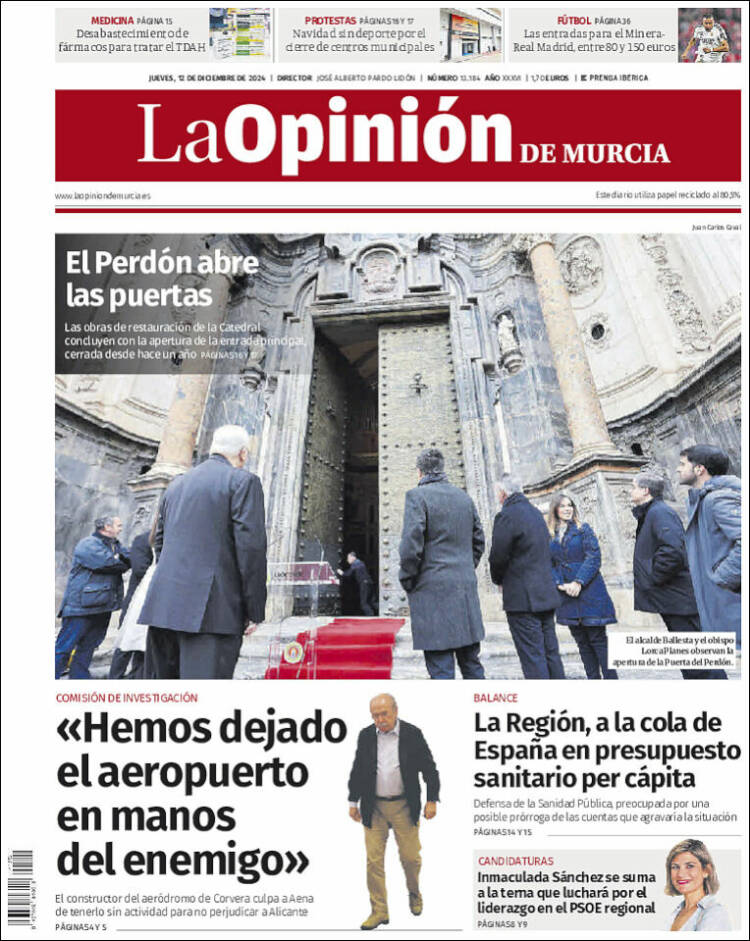 Portada de La Opinión de Murcia (Spain)