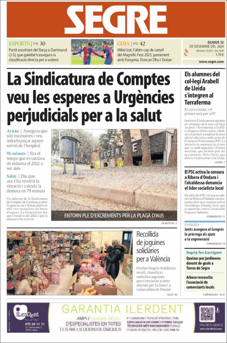 Portada de Segre (Spain)