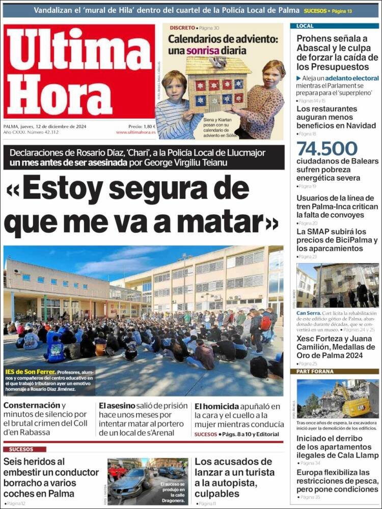 Portada de Última Hora (Spain)