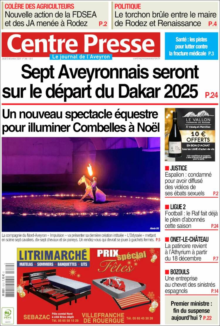 Portada de Centre Presse (France)