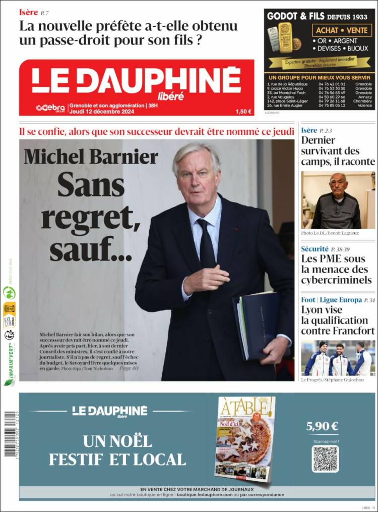 Portada de Le Dauphiné Libéré (France)