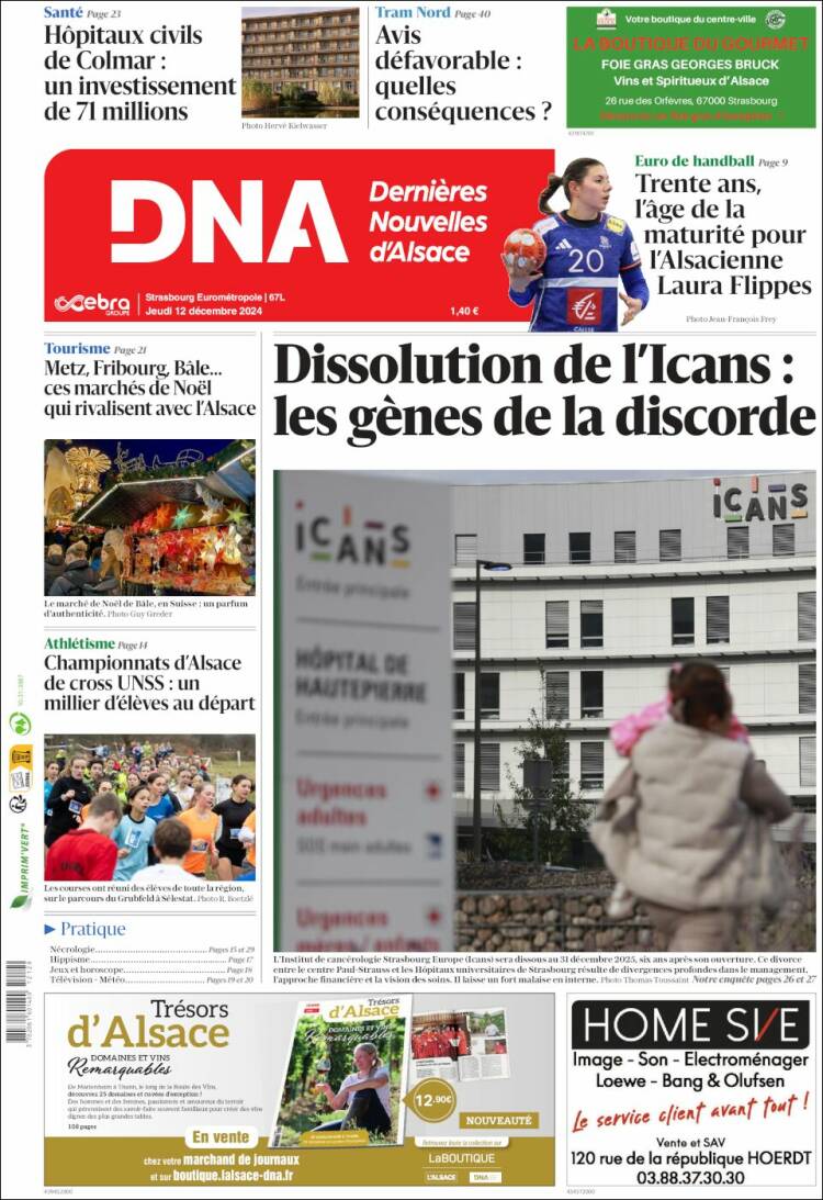 Portada de Les Dernières Nouvelles d'Alsace (France)