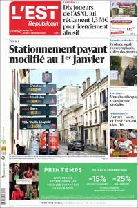 Portada de L'Est Republicain (France)
