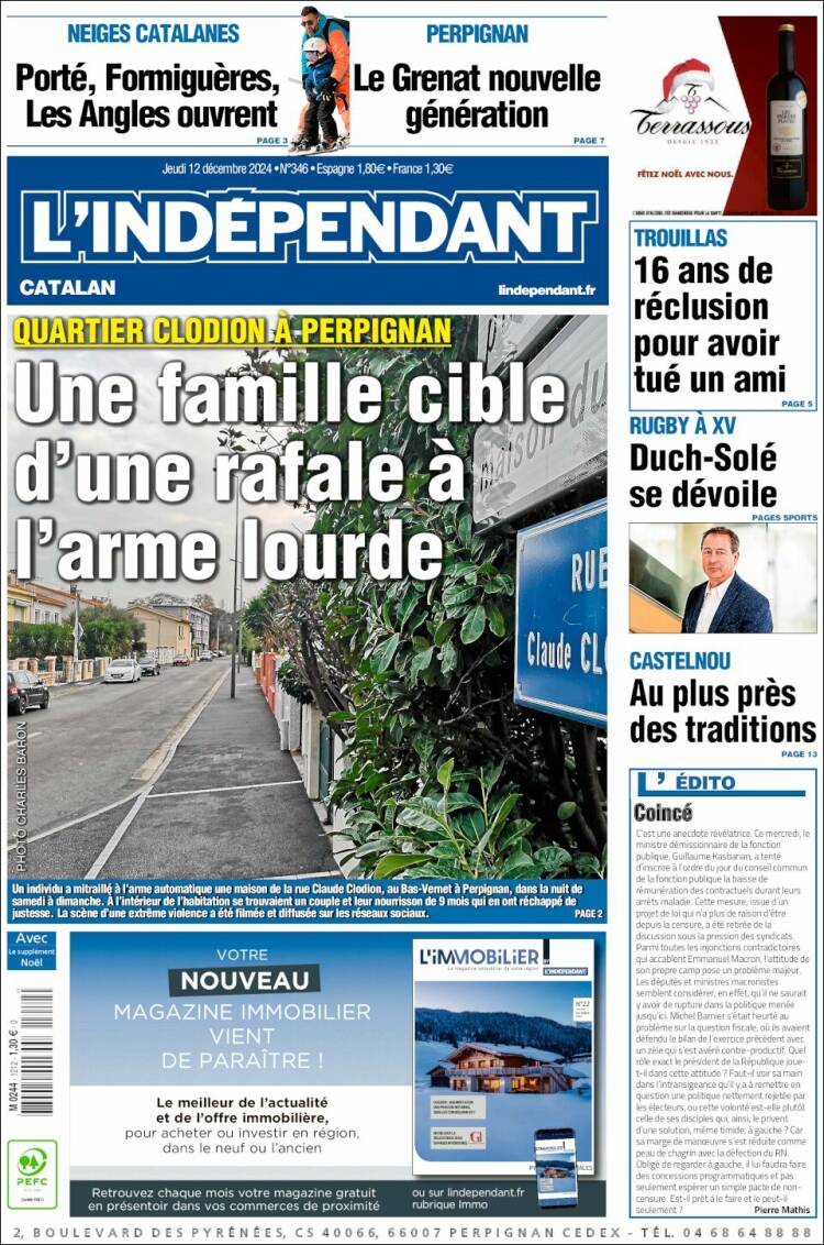 Portada de Le Indépendant (France)
